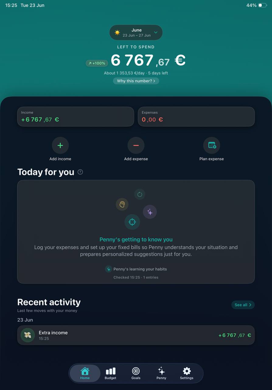 Finvision on iPad — your money at a glance